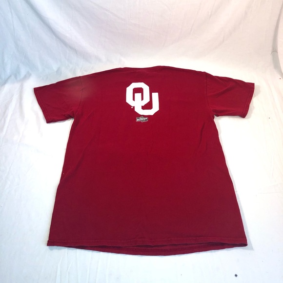VINTAGE Men's Gildan OU OSU Game 2010 Graphic Short Sleeve T-Shirt Medium Red - Picture 5 of 6